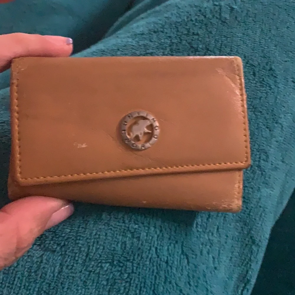 Hunting World black‎ rugged soft leather card holder wallet key holder keychain